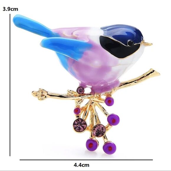 Adorable, Bird Brooch Enamel Pin Cute Bird - Picture 3 of 5